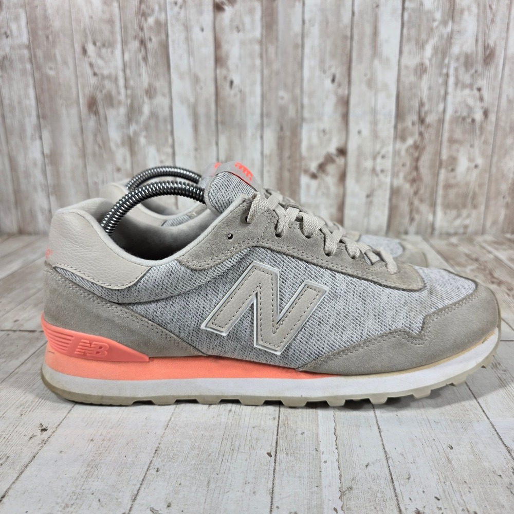 New Balance 515 Womens Grey Coral Suede Low Top Sneakers WL515HNC Size 11